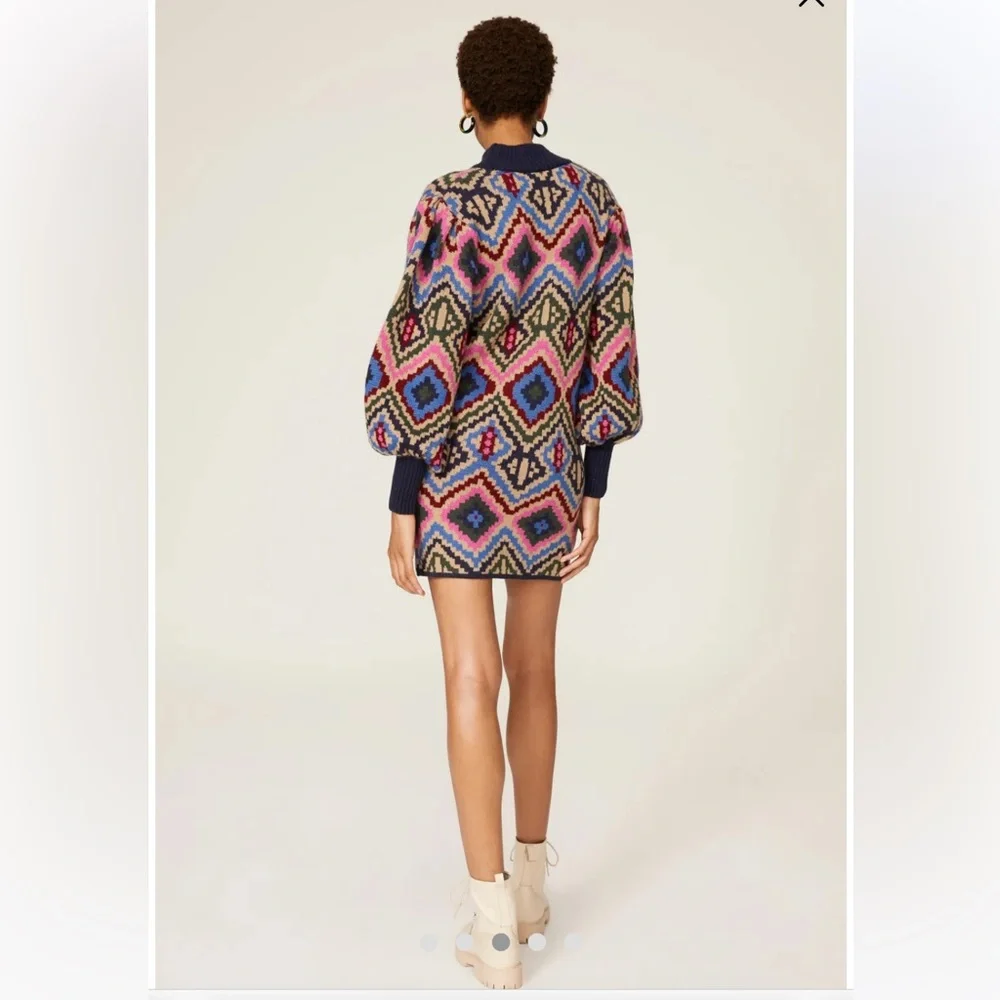 NWT Farm Rio Rauti Puff Sleeve Sweater Dress - Picture 6 of 7